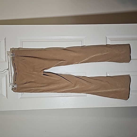 Vintage Powder Blu Faux Suede Flare Leg Festival Pants Size 5 - Picture 4 of 8